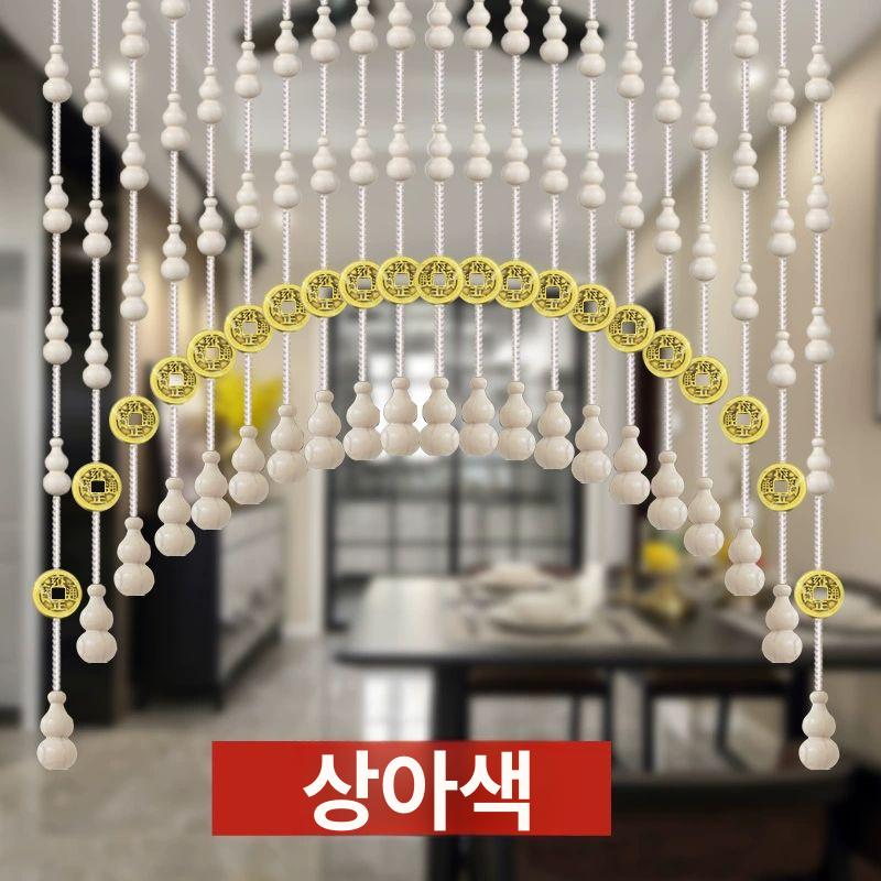 구슬 커튼 중국집 발 식당 아치형 장식 커텐 발 나무 비즈 중 문발 - 상세 이미지 4