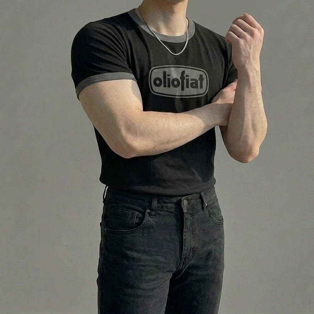 페일라인 올리오 머슬핏 링거티 반팔티 블랙, 프리사이즈 - 상세 이미지 5