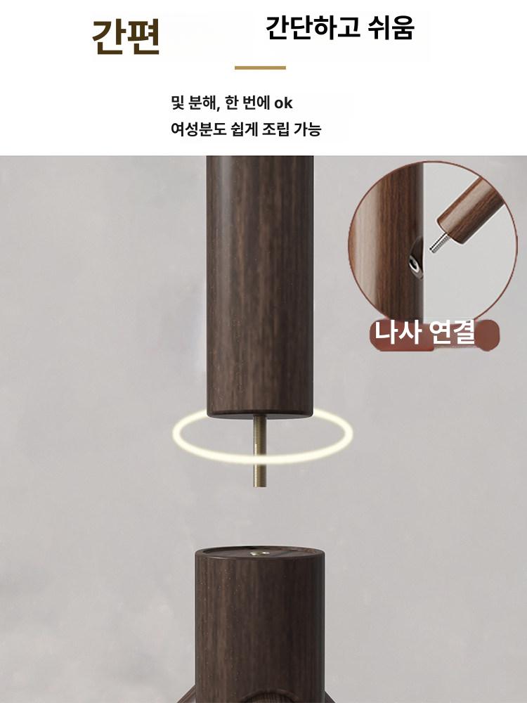 원목 스탠드 옷걸이 코트랙 행거 나무 행거 화이트 - 상세 이미지 4