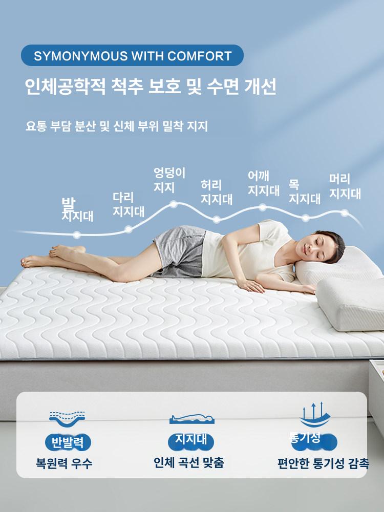 템퍼 토퍼 싱글 화이트 200cm x A 100 웨이브 체크 화이트 5cm 100x200cm - 상세 이미지 3