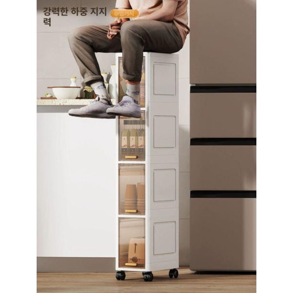 고급 수납장 이동식 투명 모듈형 진열장 가방 선반 틈새 투명티 60cm 5칸 - 상세 이미지 4