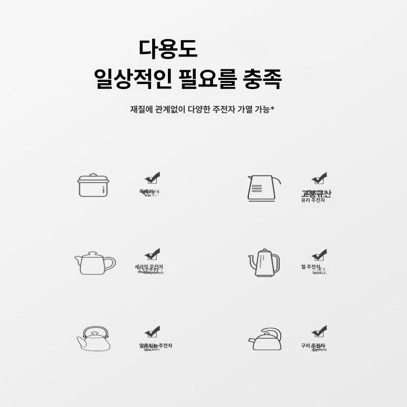미니 인덕션 티팟 모카포트 전기 워머 유리 주전자 4.0 펄 - 상세 이미지 5
