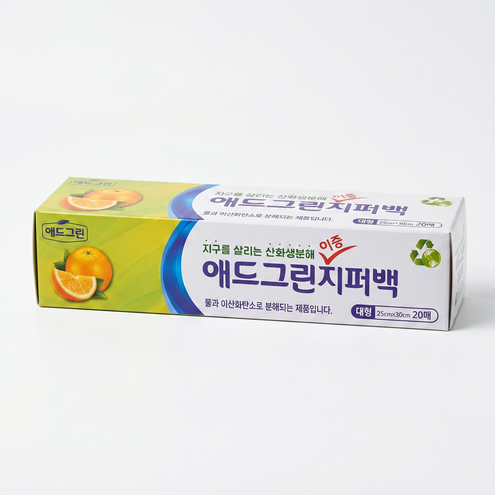 대형 이중지퍼백 PE 비닐봉투 25x30cm, 20매, 1개 - 상품 이미지