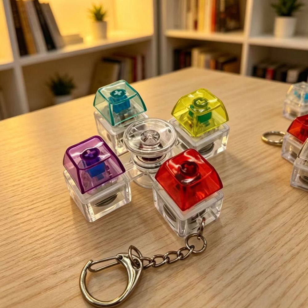 LED 키캡 스피너 키링 딸깍이 클리커 클릭커 키보드 청축 피젯 토이 - 상세 이미지 3
