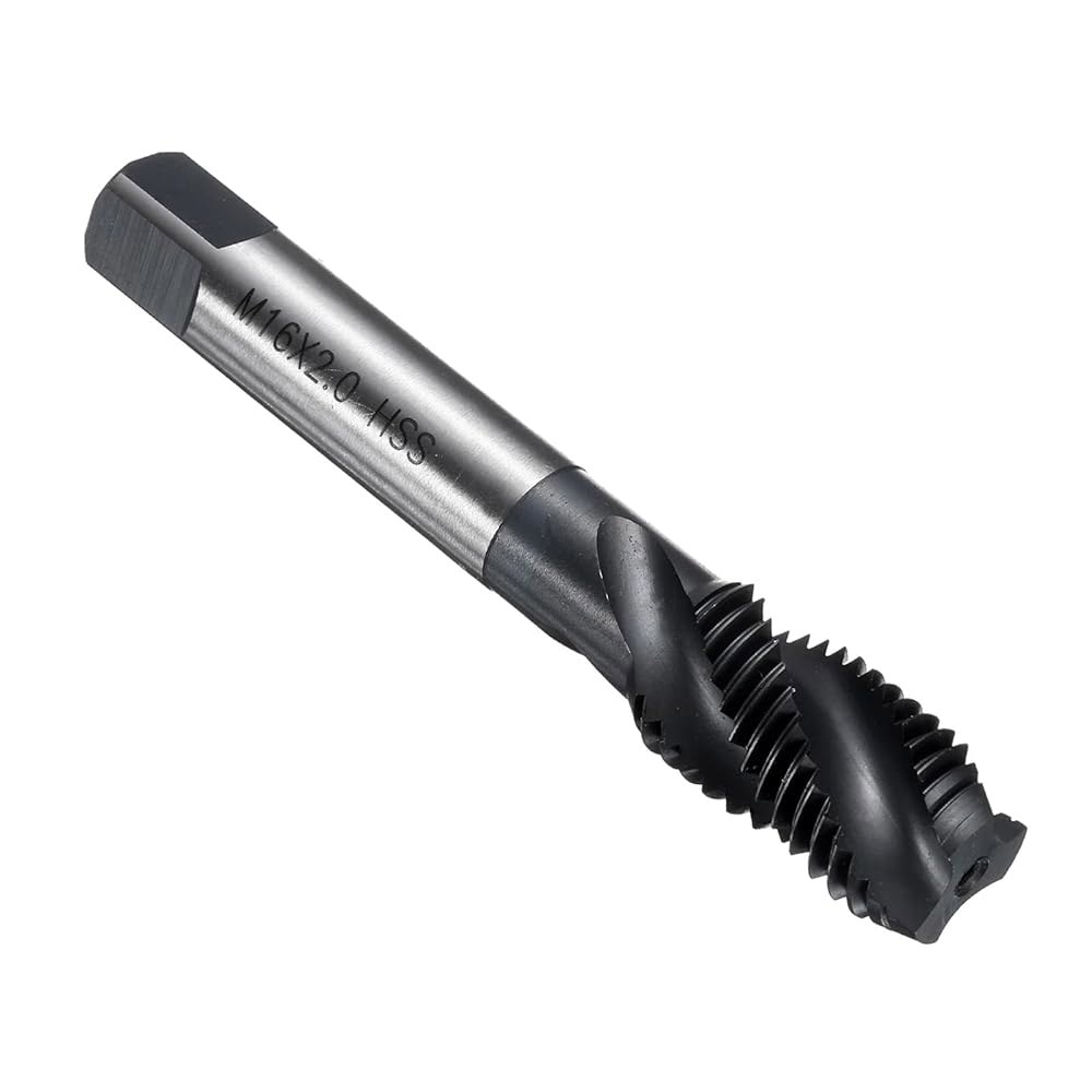 uxcell 스파이럴 플루트 스레드 탭 M16 x 2 H2 미터법 기계 비트, 질화 코팅 나사 수리 도구, M2 고속 강철(HSS6542) M14 x 2 - 상품 이미지
