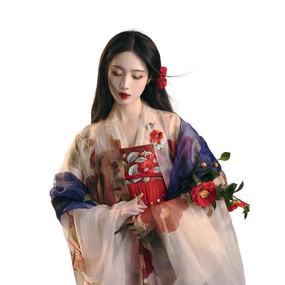 한푸 의상 졸업사진 선녀복 할로윈 여성 파티 코스프레 코스튬 세트 드레스 공연 무대 원피스 - 상품 이미지