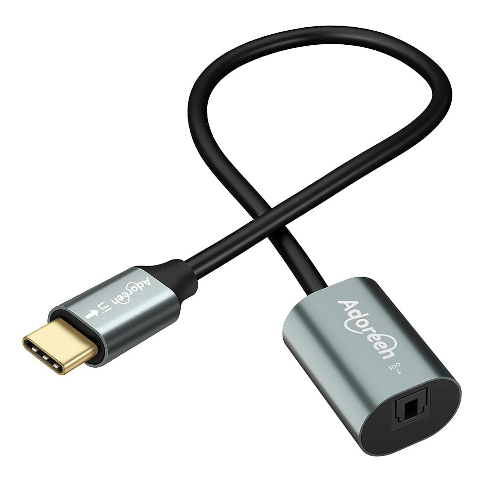 남성용 USB C에서 여성용 SPDIF Toslink 광 송신기 오디오 케이블 컨버터 0.6 FT, 디지털 광섬유 어댑터로 노트북, PC, 전화, 사운드바, 앰프 - 7.1 / - 상품 이미지