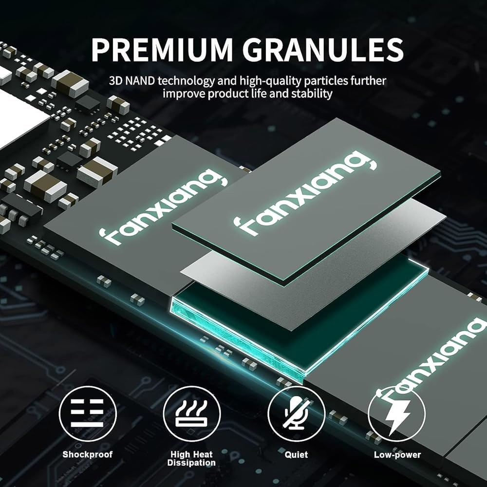 판샹 S500 Pro 1TB NVMe SSD M.2 PCIe Gen3x4 2280 내장 솔리드 스테이트 드라이브, SLC 캐시 3D NAND TLC, 최대 3200MB/s, 노트북 - 상세 이미지 3