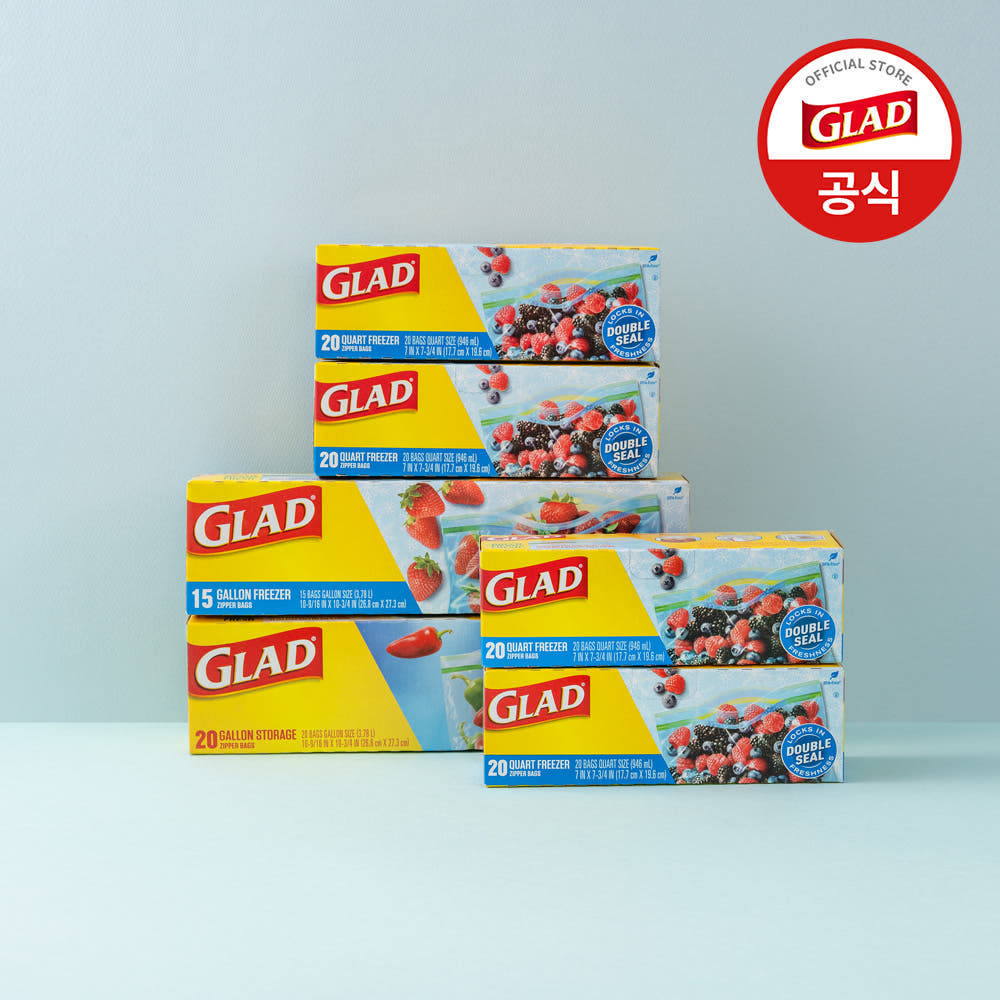 [첫구매 전용] 4중 잠금 매직백 중대형 혼합 6개 세트 (115매) 냉장고 정리 보관 소분 투명 지퍼백 - 상품 이미지