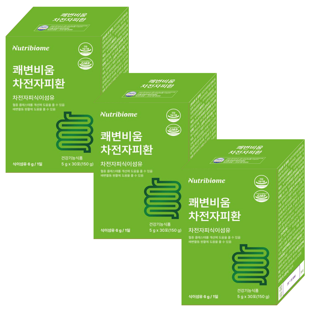 뉴트리바이옴 쾌변비움 차전자피환 식이섬유 6g 30포 - 상품 이미지