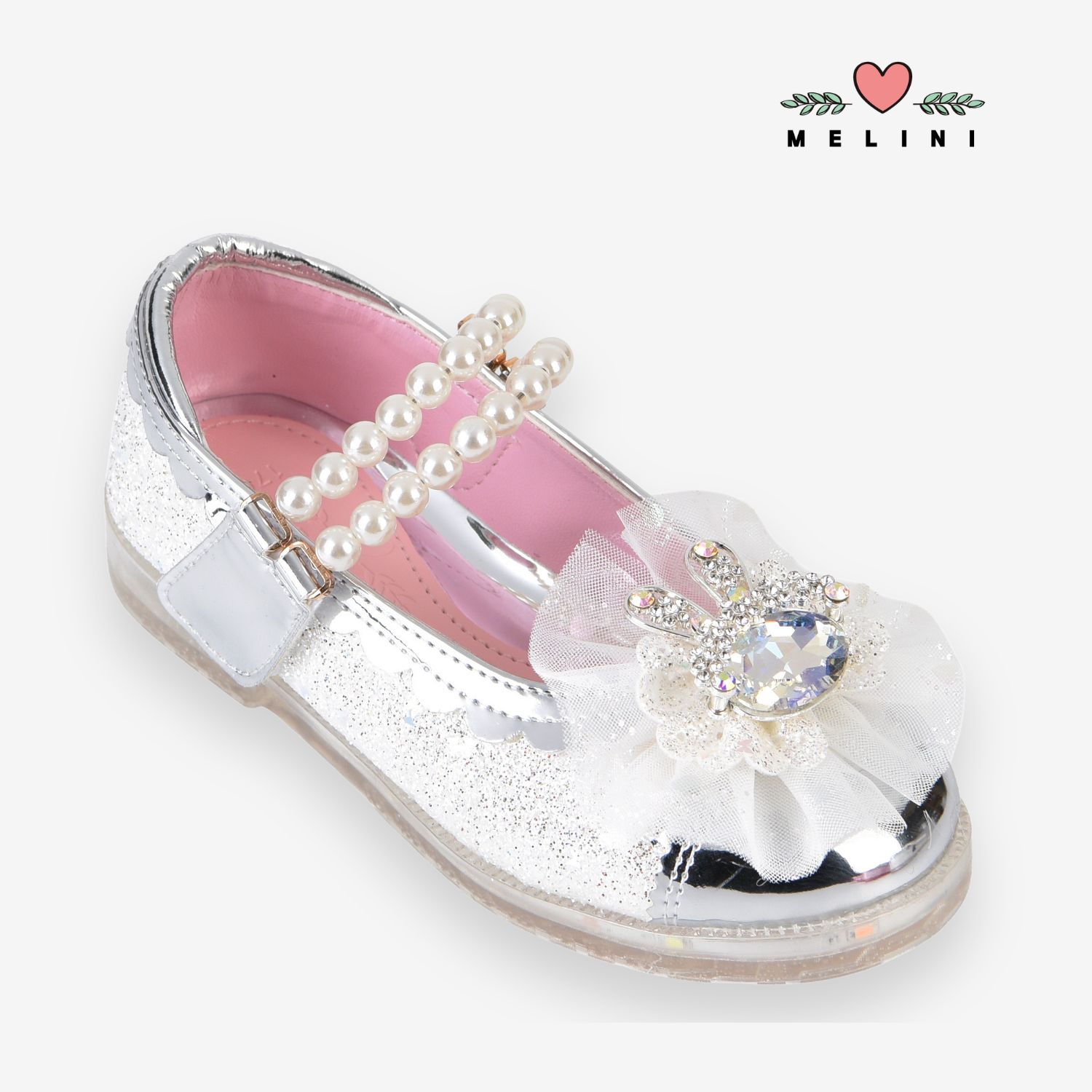 [번쩍배송]멜리니 여아신발 여아구두 라팽브앙 LED-쥬얼버니 화이트 - 상세 이미지 2
