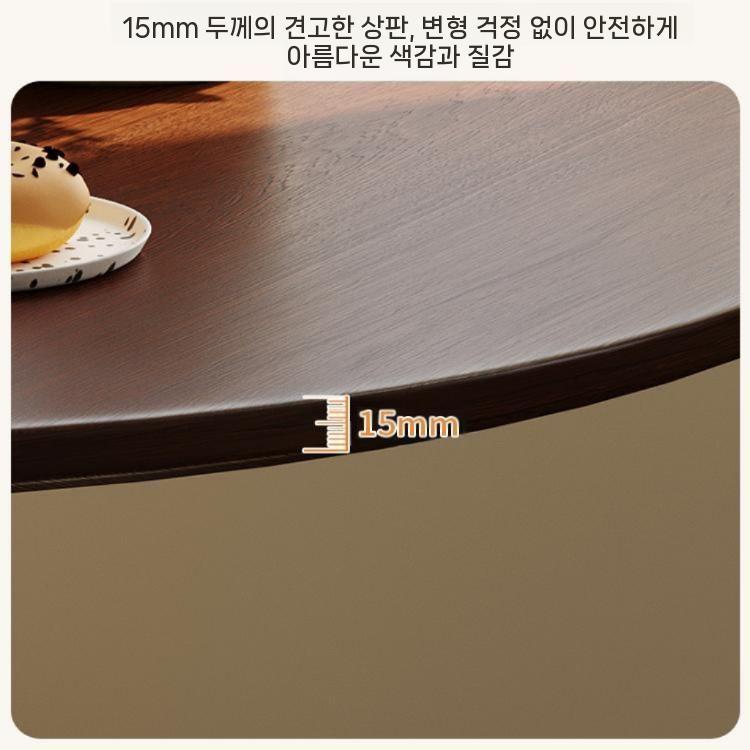 원형식탁 블식탁 업소용 인테리어 탁자 책상 거실 다이닝 4인 식탁입식 접이식 테이블 카페 50 직경 원탁 75 하이 블랙 + 블랙 - 상세 이미지 3