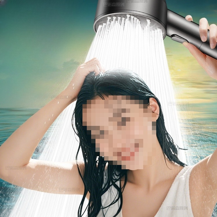 수압 조절 샤워기헤드 가압 샤워헤드 수압 증폭 필터 목욕 가정용 필터샤워기 실버 그레이 - 상세 이미지 4