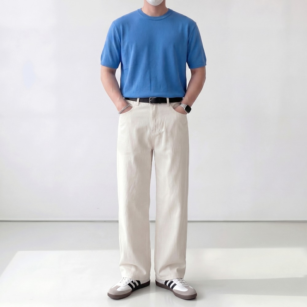 치노팬츠 남자세미와이드팬츠 백바지 - 상세 이미지 2