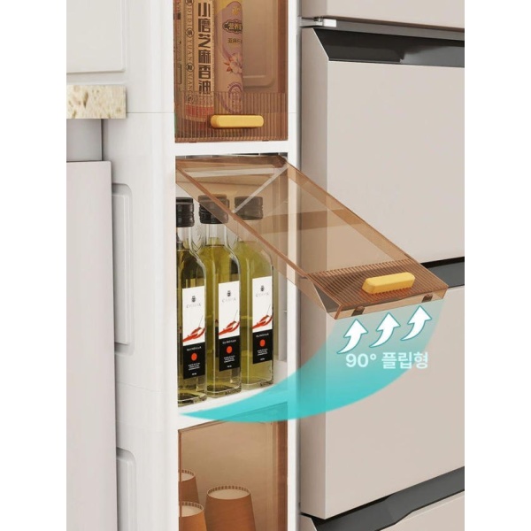 고급 수납장 이동식 투명 모듈형 진열장 가방 선반 틈새 투명티 60cm 5칸 - 상세 이미지 2
