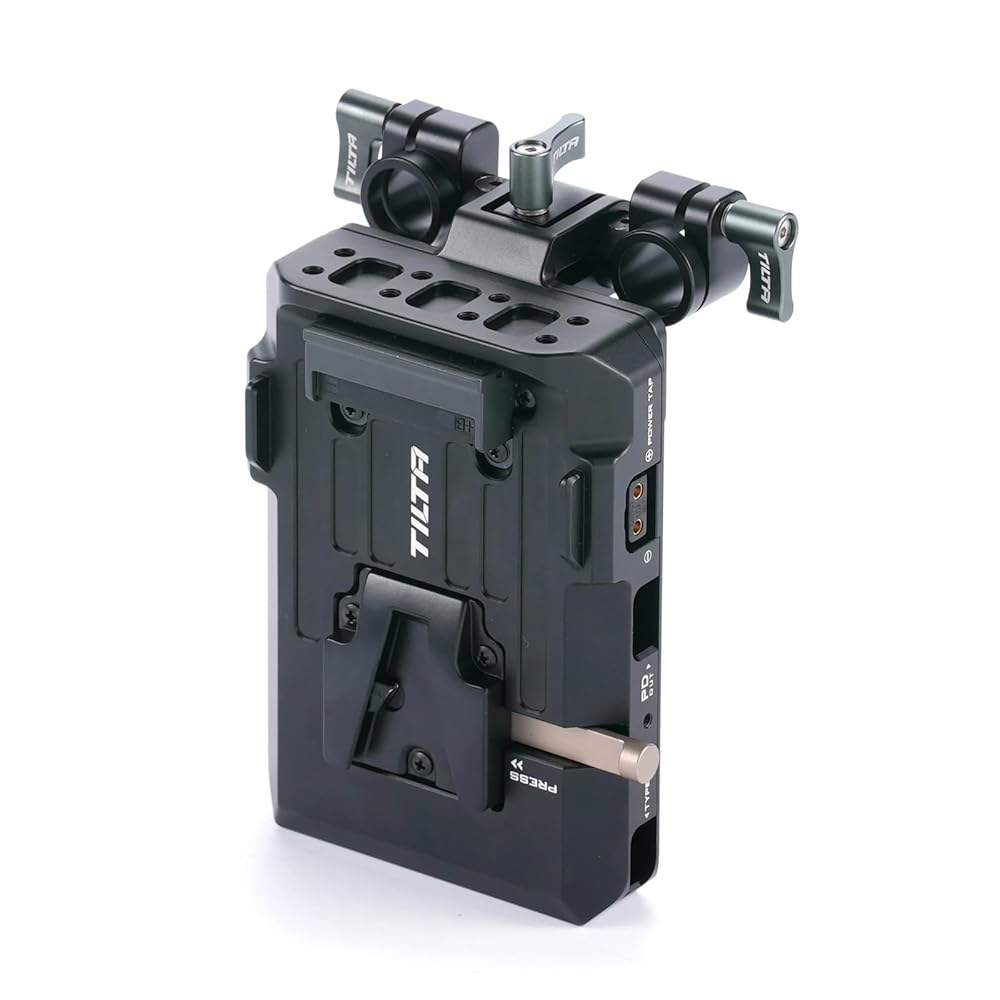 틸타 PD V 마운트 배터리 플레이트 - 검은색 | 14.8V P-탭 포트 5V USB-C 60W 15mm LWS 로드 TA-BTP3-V-B - 상품 이미지