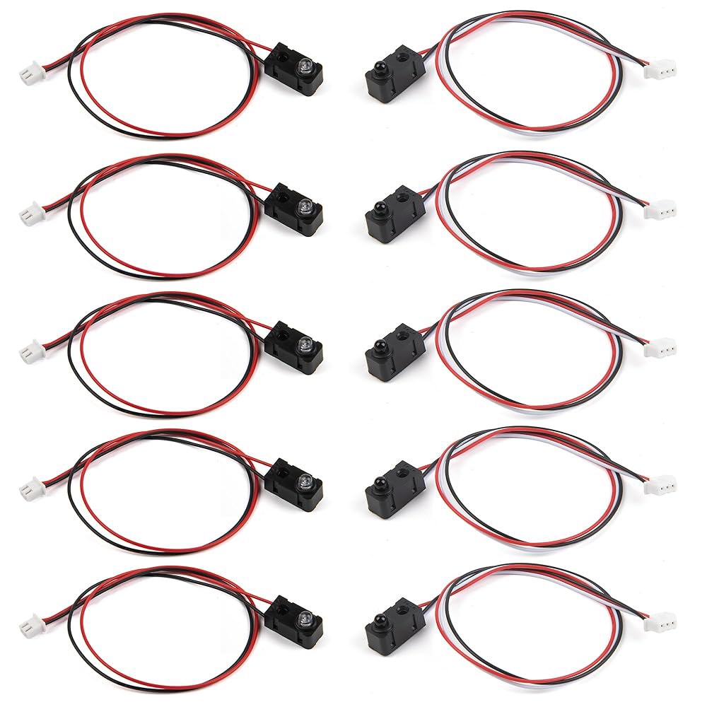 5Pcs IR 브레이크 빔 센서 LED 카운팅 모듈 거리 센서, 릴레이 적용을 위한 5MM 스루 광전 스위치 분할 1 Sensor - 상품 이미지