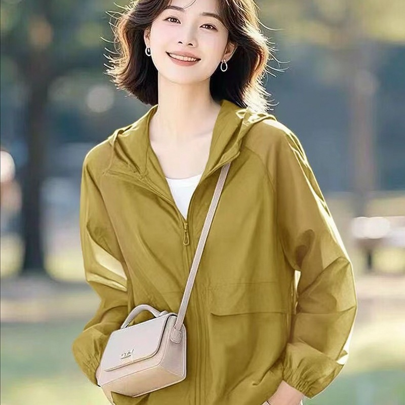여성 여름 후드 바람막이 루즈핏 썸머 점퍼 - 상세 이미지 4