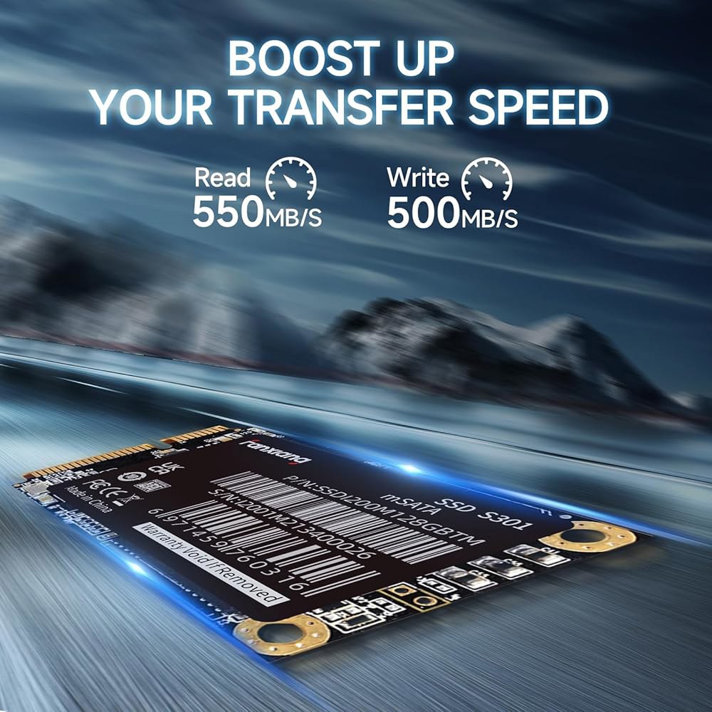 판샹 S301 256GB mSATA SSD 미니 SATA III 6Gb /s 내장 솔리드 스테이트 드라이브, 3D NAND, 울트라북 데스크톱 PC 노트북과 호환 가능 128GB - 상세 이미지 3