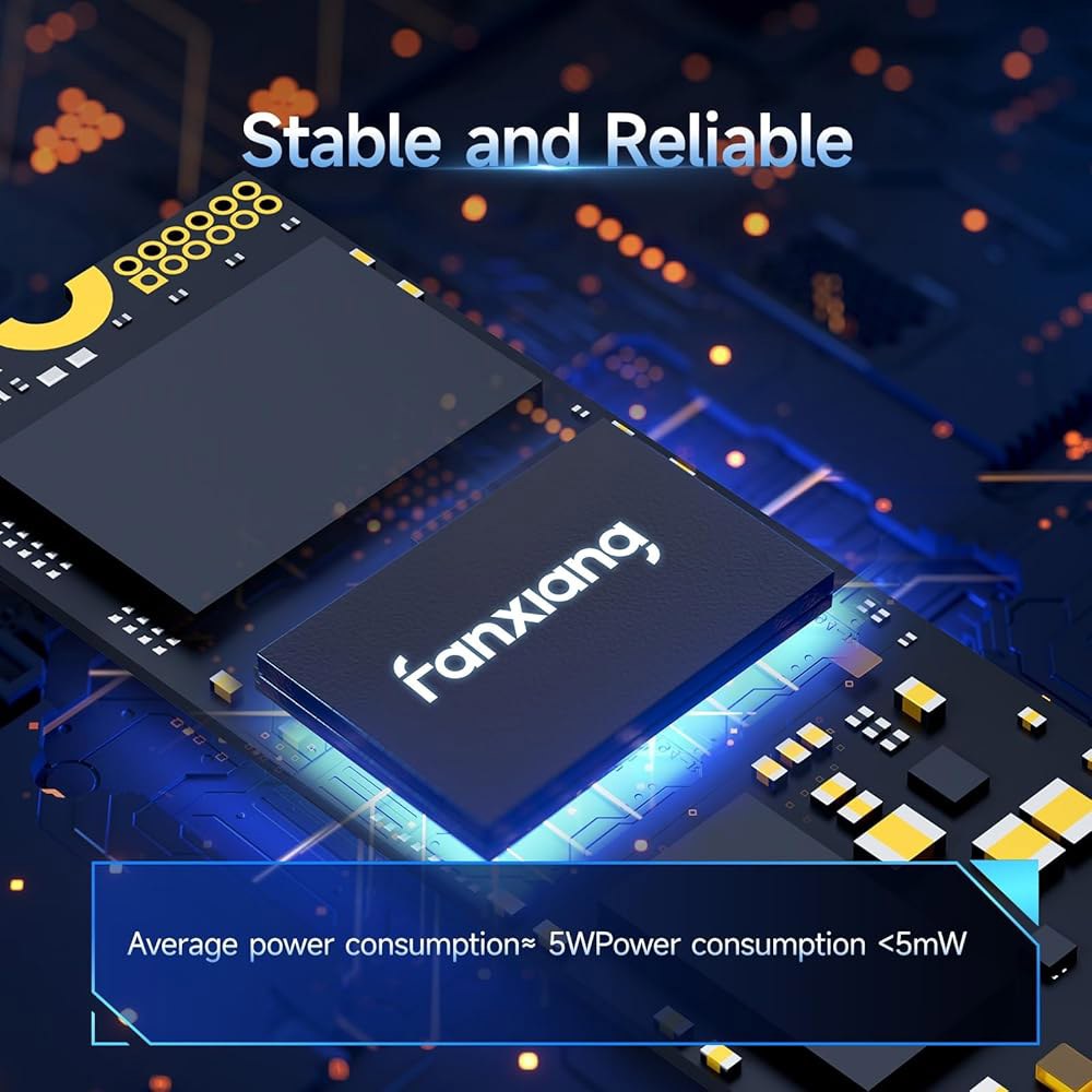 PS5용 판샹 1TB NVMe SSD PCIe Gen4 M.2 내장 게이밍 SSD, 최대 4800MB/s, PC/노트북용 3D NAND SLC 캐시 솔리드 스테이트 드라이브 업그레 - 상세 이미지 3
