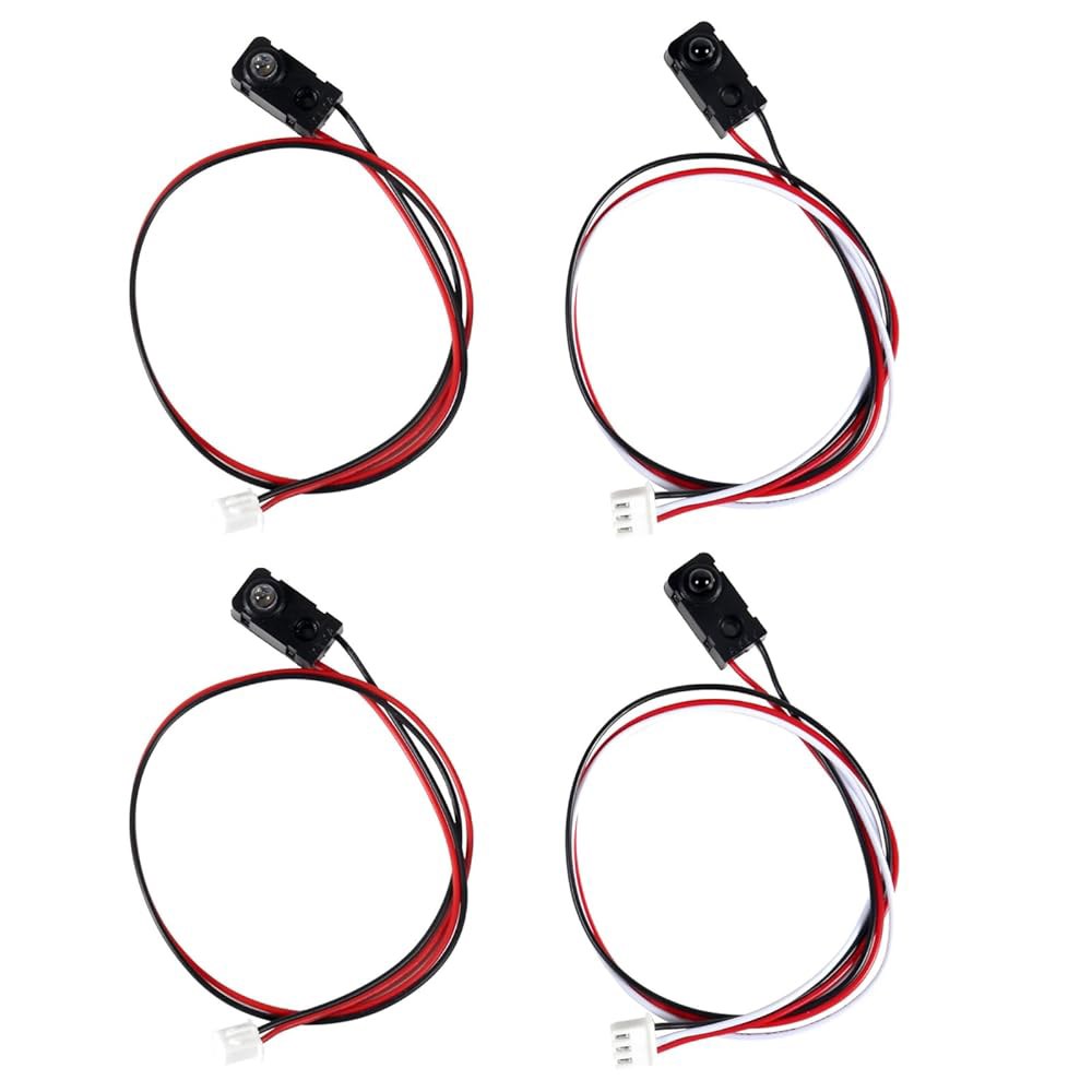 4PCS IR 브레이크 빔 센서, 5MM LED 카운팅 모듈 분할 스루 광전 스위치, 5V 스위치 케이블 길이 25cm, 테스트 거리 100CM, NPN 정상 개방 - 상품 이미지