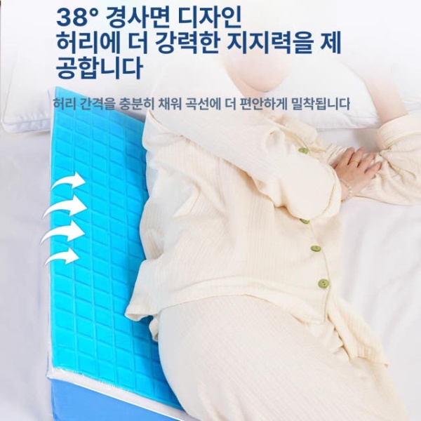 편안한 휠체어방석 메쉬 간병 욕창방지 방석 욕창방석 통기성 젤블루 소형 50 x 25x15cm - 상세 이미지 3