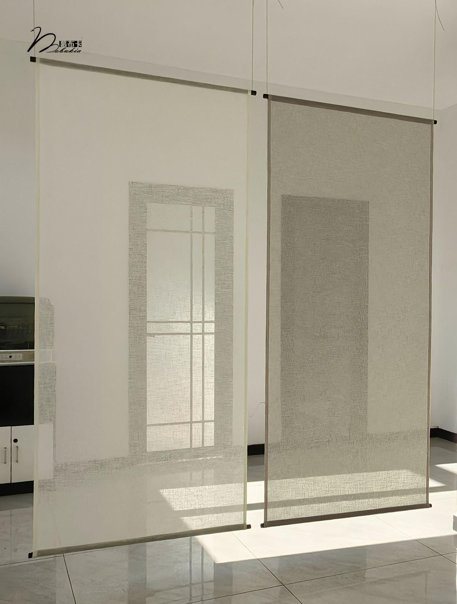 일본식 모시 커튼 패브릭 린넨 전통 가림막 여름 브라이트문화이트 90x200cm - 상세 이미지 4