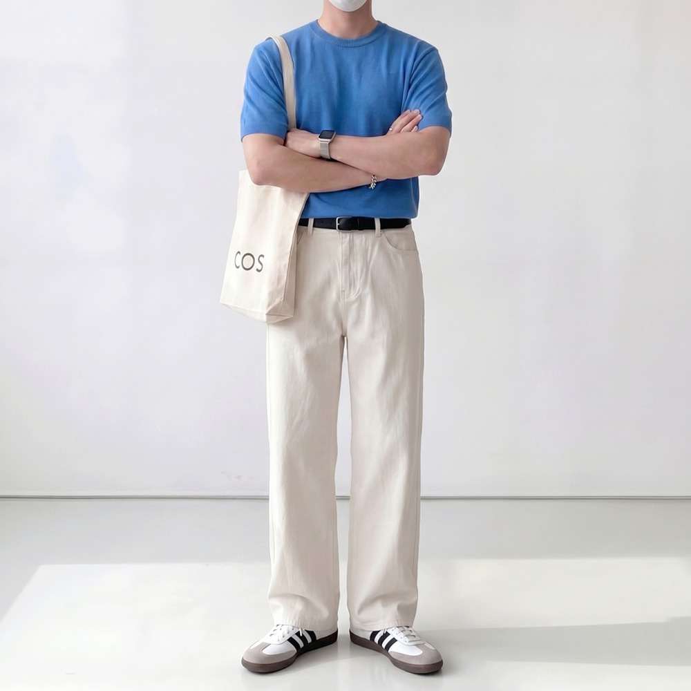 치노팬츠 남자세미와이드팬츠 백바지 - 상세 이미지 4