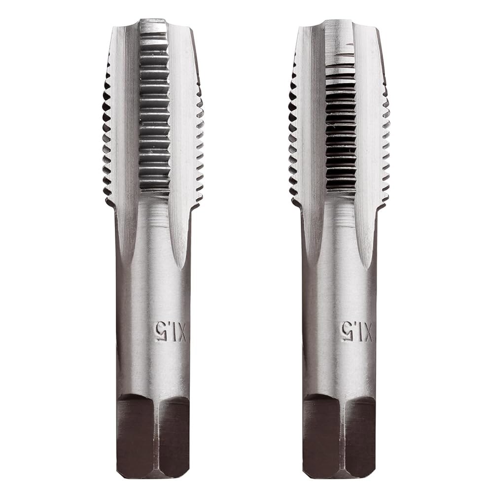 LWCUSNJ M14 X 1.5 미터법 핸드 탭, 1쌍 오른손 나사산 탭(M14 1.5) M12 X 1.25 - 상품 이미지