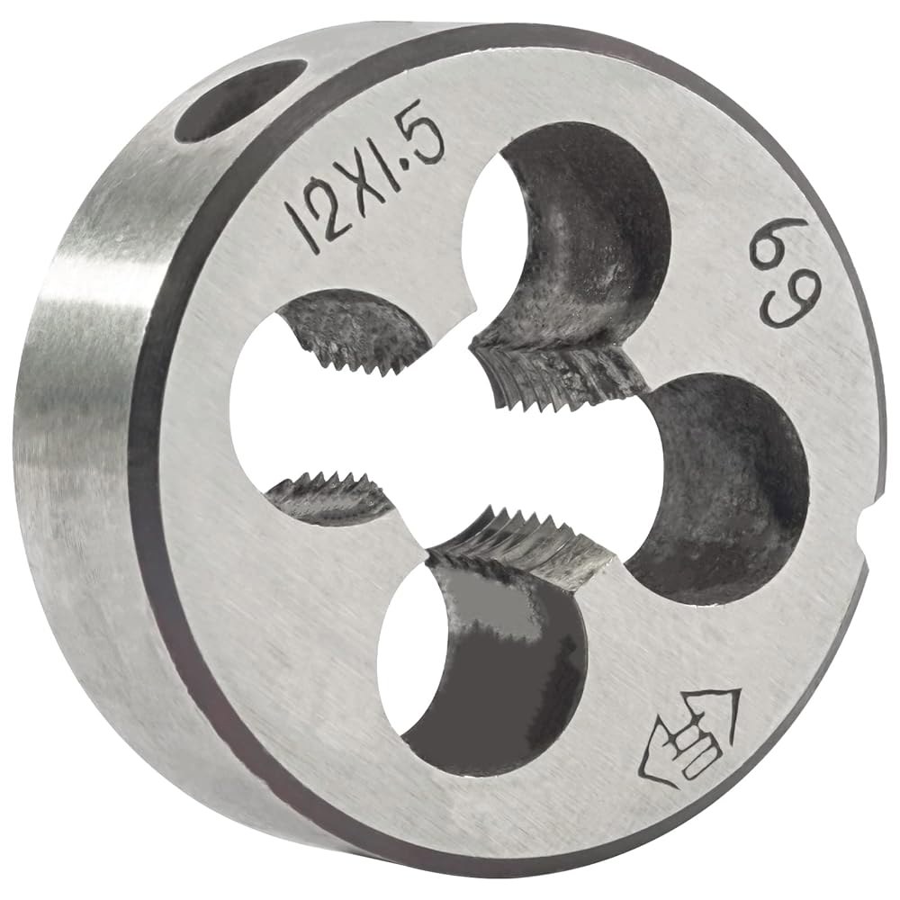 아세틸 M12X1.5 핸드 탭 및 다이 세트, M12X1.5mm 미터법 스레드 라운드 오른손 M4x0.5 - 상세 이미지 3
