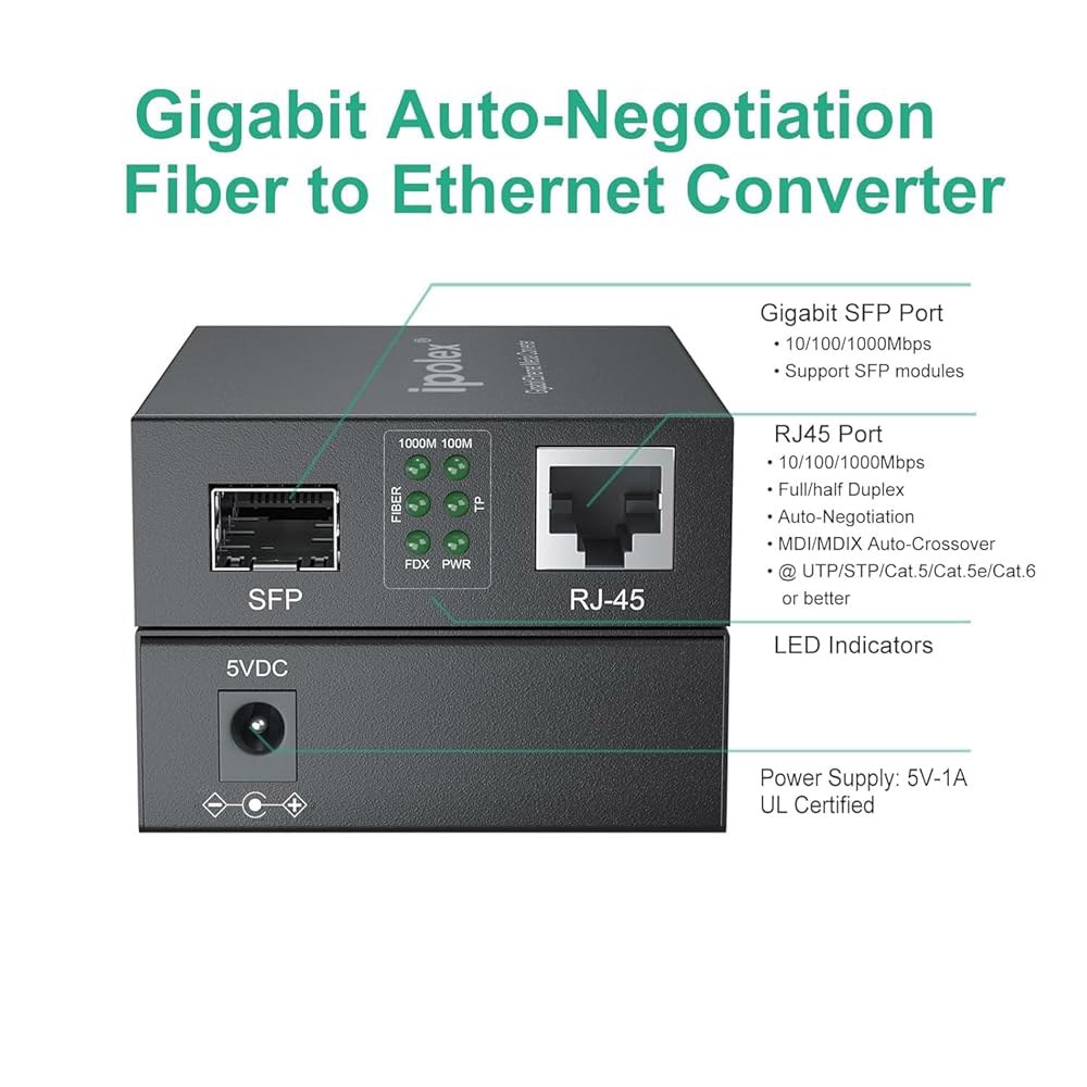 2 SFP 모듈, 1.25G 광섬유-이더넷 컨버터, 1000Base-SX ~ 10 /100 /1000Base-TX, 850nm, MMF, 최대 550m /1804 ft, 2팩의 - 상세 이미지 3