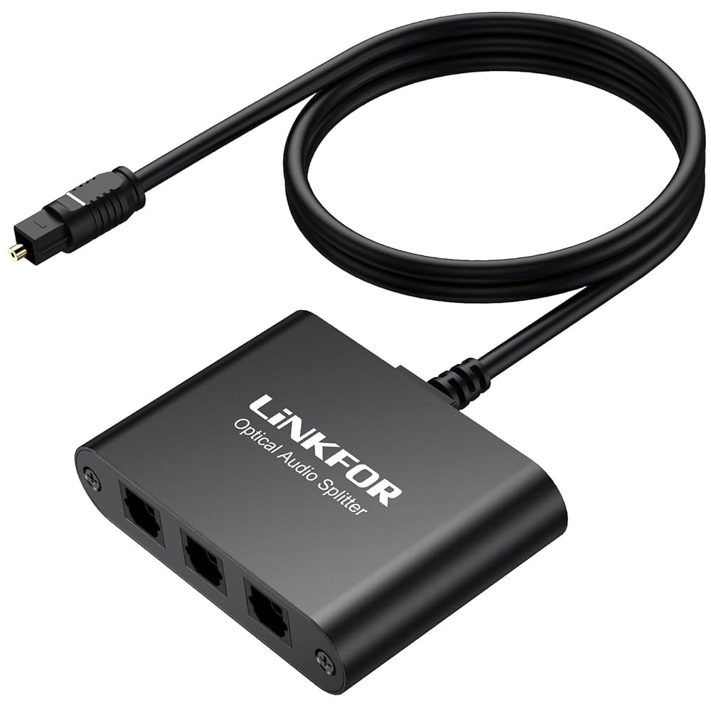LiNKFOR 광케이블 스플리터 1x3 SPDIF 토슬링크와 1PCS 광 오디오 케이블 알루미늄 쉘 토슬링크 1 in 3 지원 LPCM 2.0 DTS 돌비-AC3, PS3 DVD - 상품 이미지