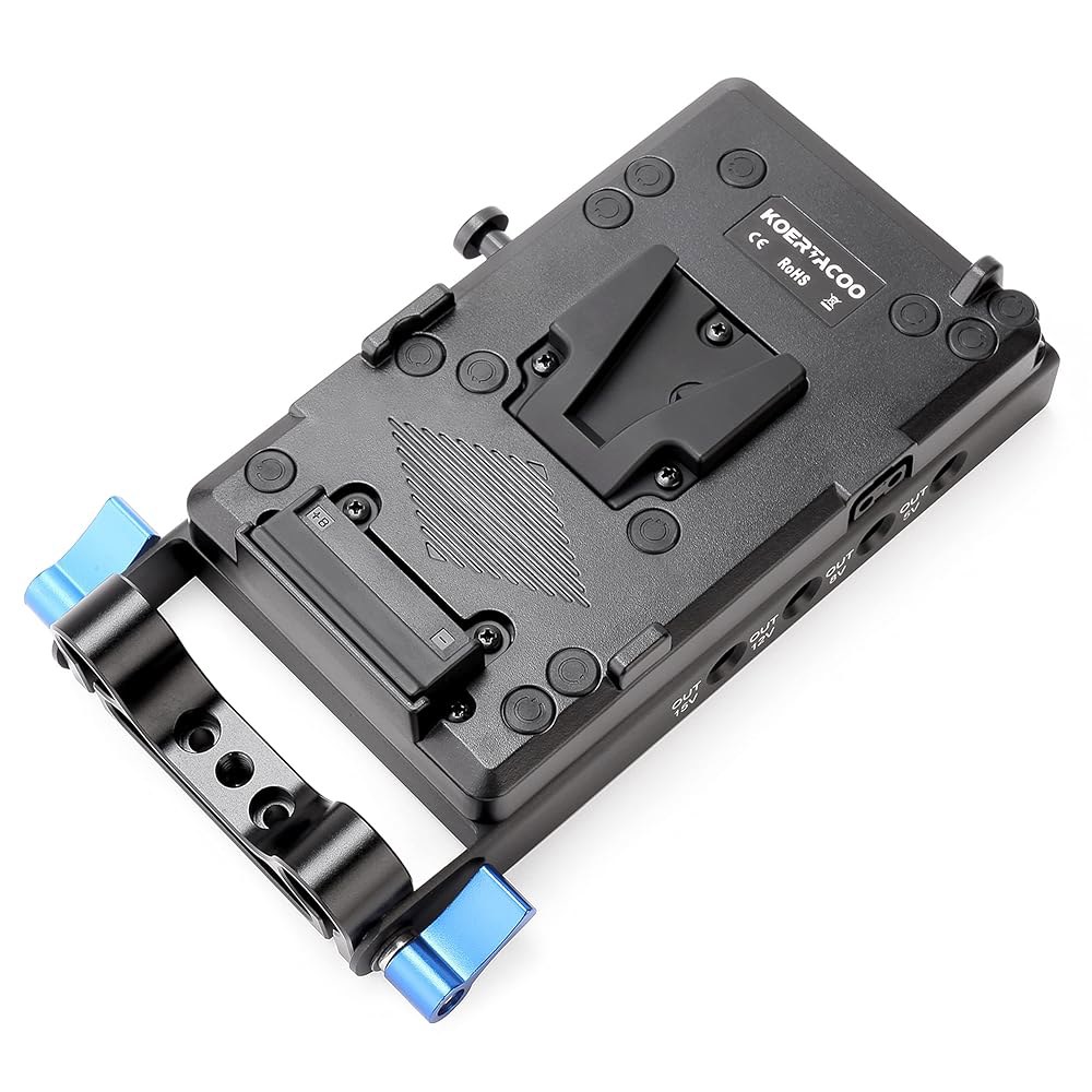 15mm 막대 클램프 + NP-FW50 더미 배터리가 장착된 KOERTACOO V-마운트 잠금 배터리 플레이트 전원 분배기 어댑터, 소니 알파 A7S A7R A7II A7SII - 상세 이미지 2