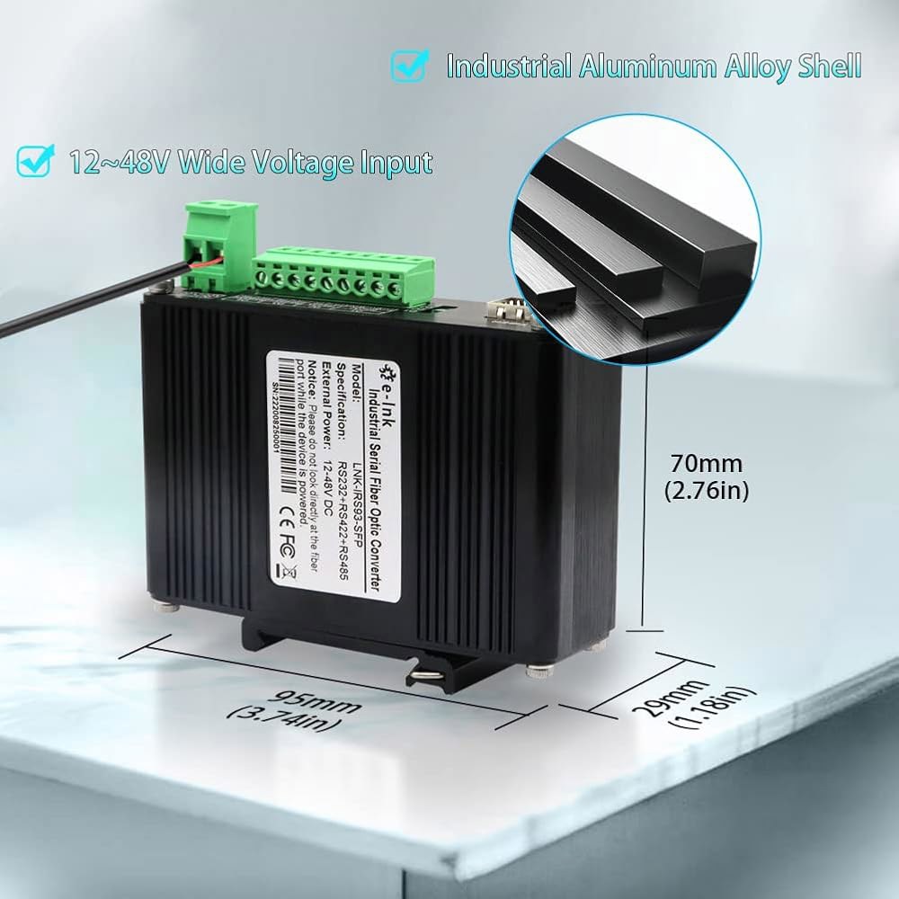 산업용 직렬 RS232 RS485 RS422에서 파이버 컨버터 양방향 고속 광 모뎀 SFP 슬롯 오버 컨버터로 전환 - 상세 이미지 3