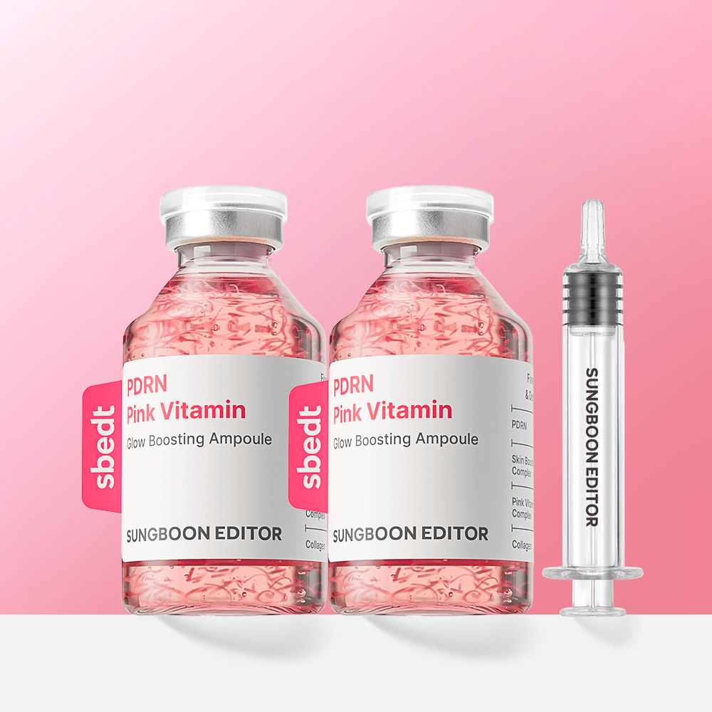 성분에디터 PDRN 핑크 비타민 글로우 부스팅 광채 앰플 40ml, 2개 - 상품 이미지