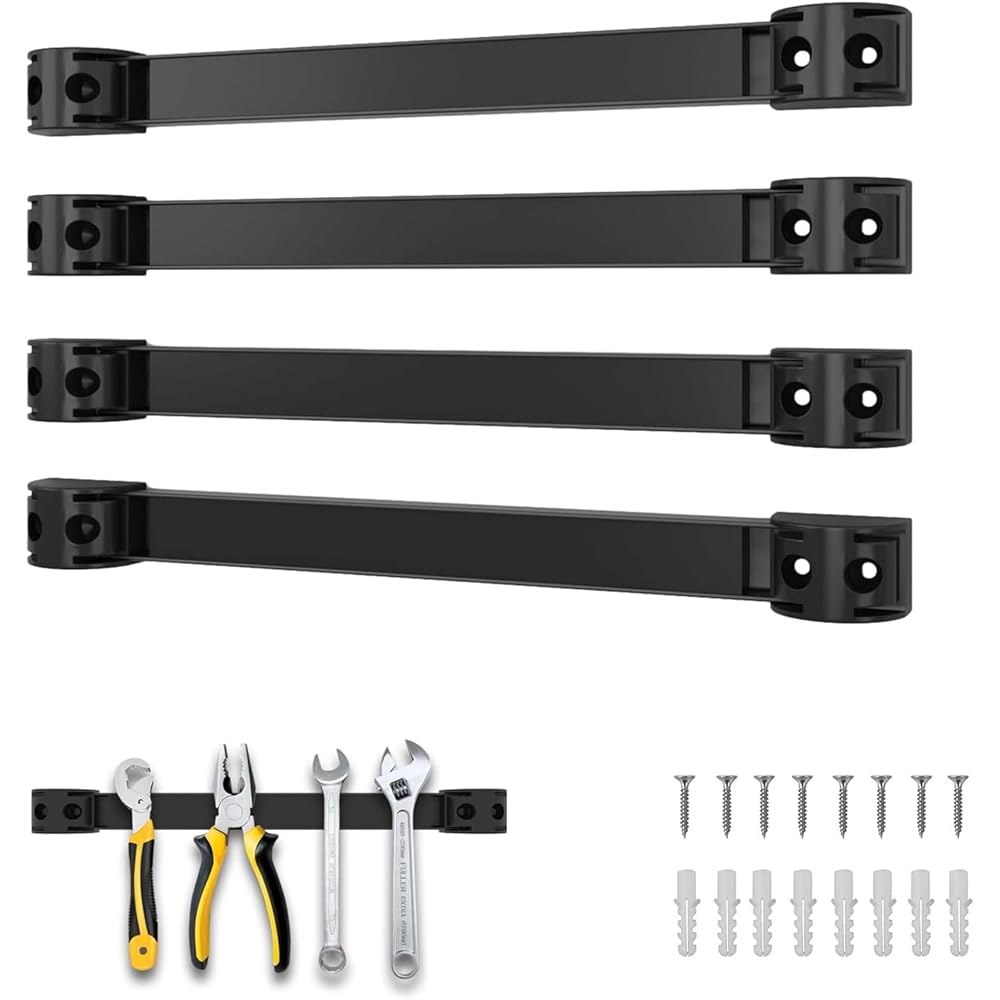 SDDIER 12인치 마그네틱 공구 홀더, 4팩 수납 스트립 자석 바 PVC 코팅 차고 정리함 걸이 스트립, 홀더의 무거운 의무 쉽게 설치 가능 12IN-4 PACK - 상품 이미지