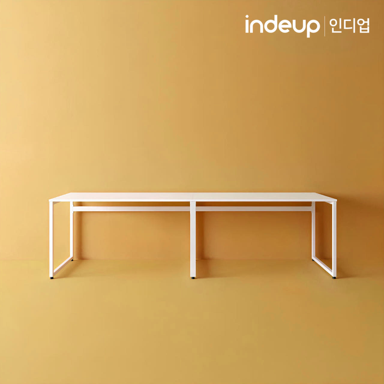 인디업 2인용책상 긴책상 대면형 철제 슬림 2600x300x720 거실 서재