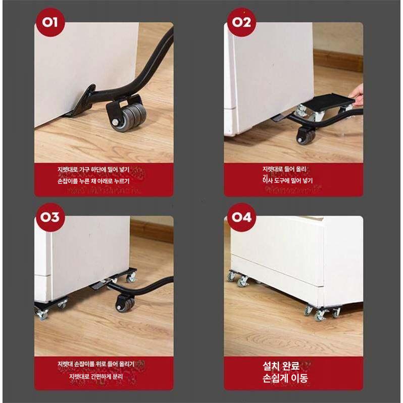 도비 캐스터 중량물 대차 운반 롤러 산업용 도비바퀴 16 x 16 + 지렛대 이미지 6