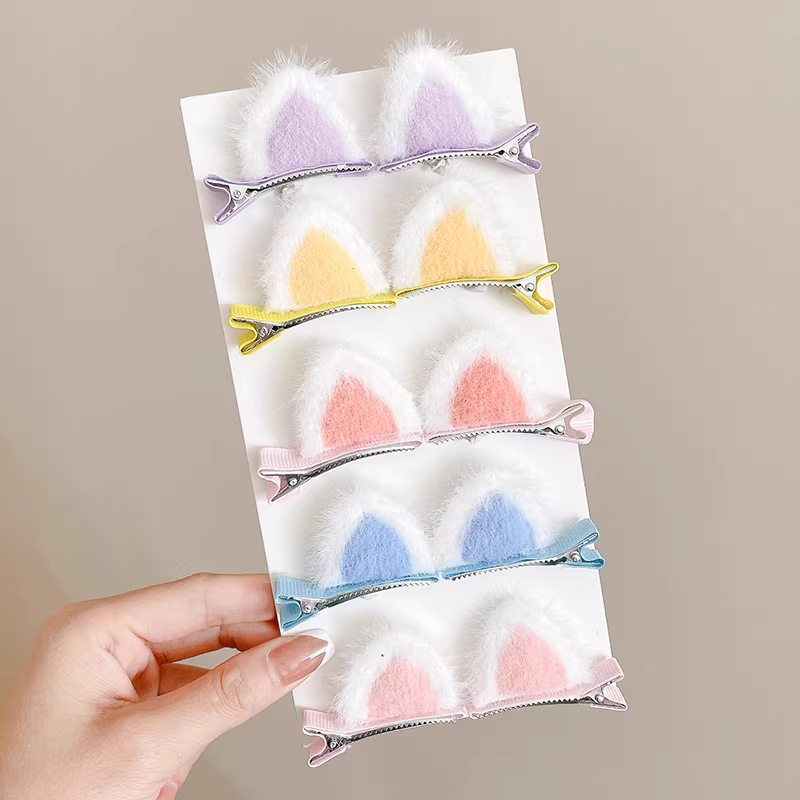 고양이 귀 헤어클립 옆머리 앞머리 집게 헤어핀 머리장식 13번 소박함 2개 - 상세 이미지 5