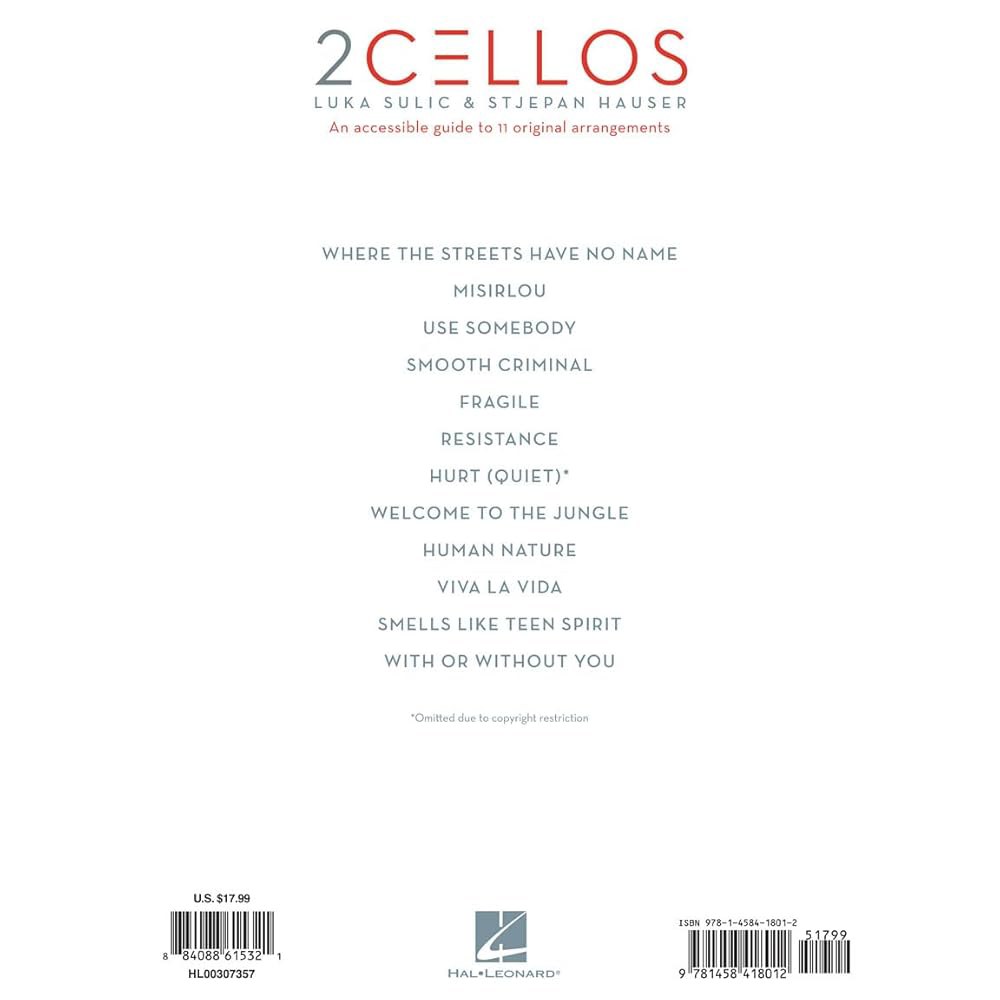 2Cellos 루카 술릭 & 스테판 하우저 에디션 두 개의 첼로를 위한 11가지 오리지널 편곡에 대한 접근 가능한 가이드 - 상세 이미지 2