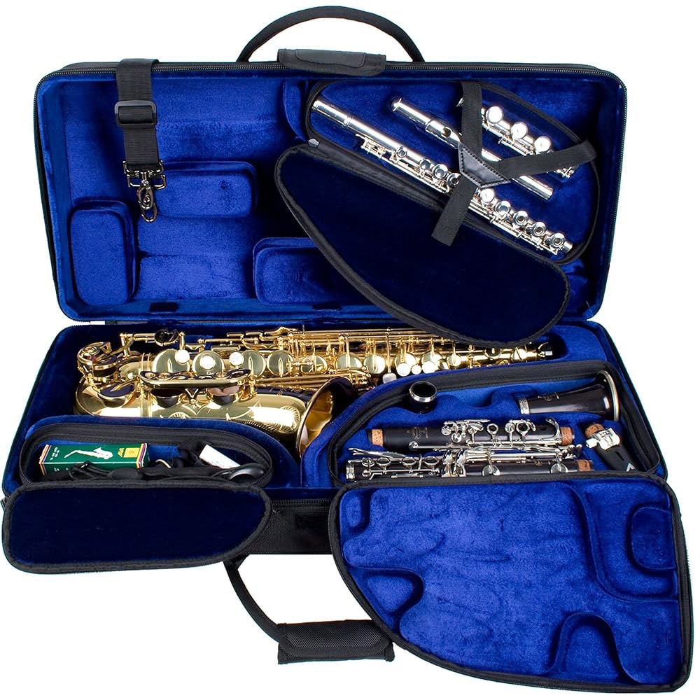 Protect PBTRIALT 알토 색소폰, 클라리넷, 플루트 조합 TRI-PAC 케이스 1 Sax/Soprano Sax Combina - 상품 이미지