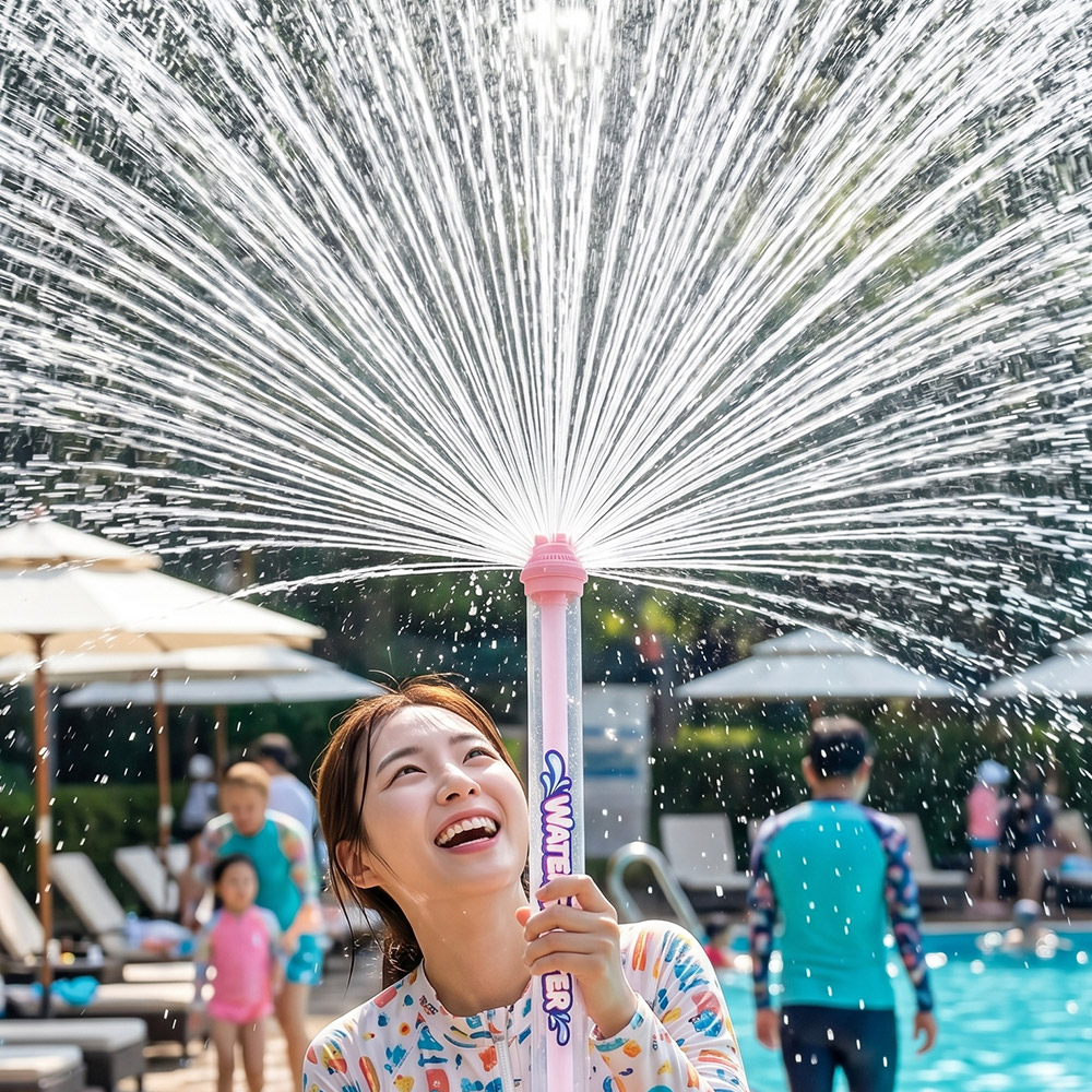 아오라 분수물총 70cm 회오리 물꽃놀이 물총 워터밤 주사기 대형 펌프 2in1 상품 이미지