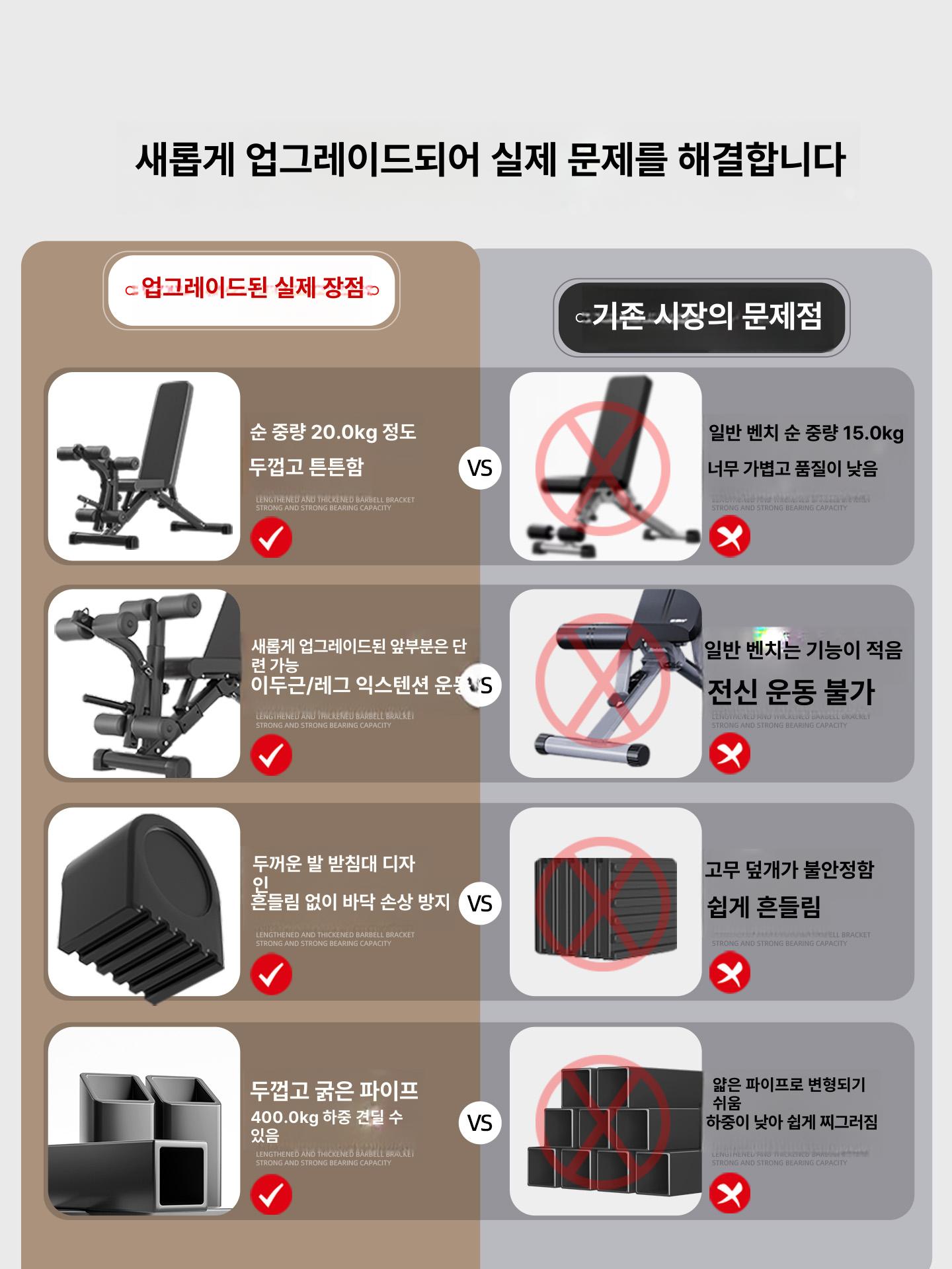 올렌토 레그익스텐션머신 근육 기구 레그컬 운동 홈짐 다기능 덤벨 벤치 (단일 벤치) - 상세 이미지 4