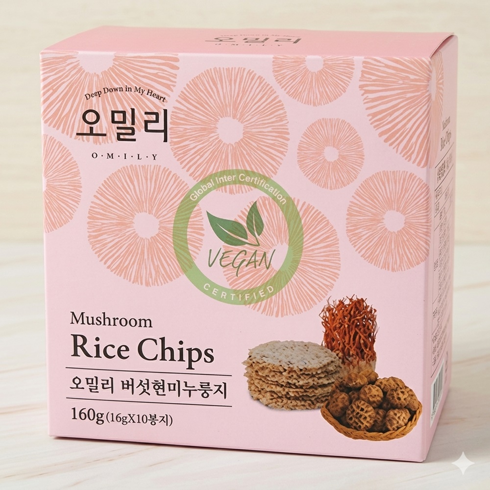 오밀리 현미 버섯누룽지 16g 10봉 고소한 영양간식 아침 대용 OM-1001 - 상품 이미지
