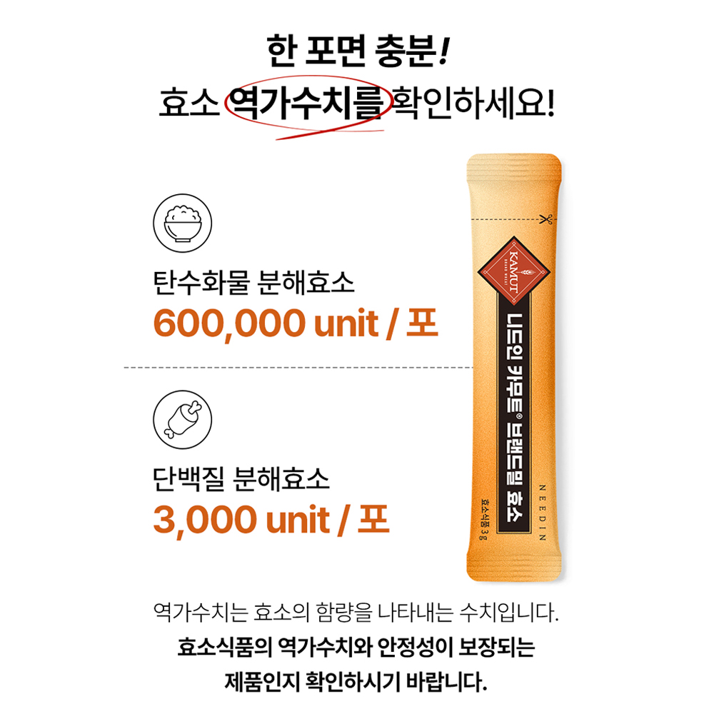 니드인 카무트 브랜드밀 효소 고구마맛 30포, 2개 - 상세 이미지 2