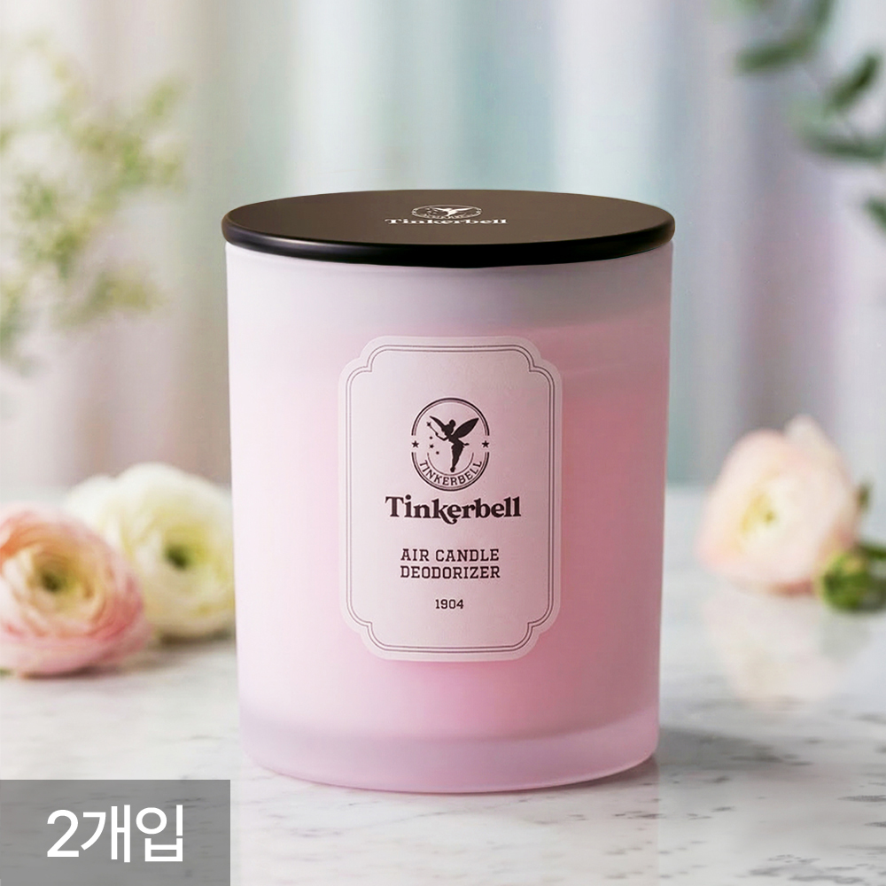 [팅커벨] 에어캔들 퍼퓸 고체 탈취제 화장실 홀애비 방 냄새제거 피오니 로지, 230g, 2개 - 상품 이미지