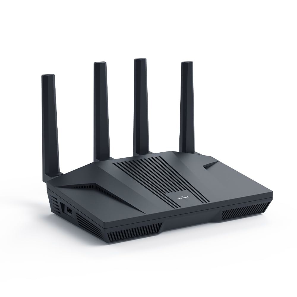 GL.iNet GL-MT6000 (Flint 2) 무선 인터넷용 WiFi 6 고속 게임 라우터, 2.5G 이더넷 포트 2개, 장거리 컴퓨터 VPN 가정 및 비즈니스 - 상품 이미지