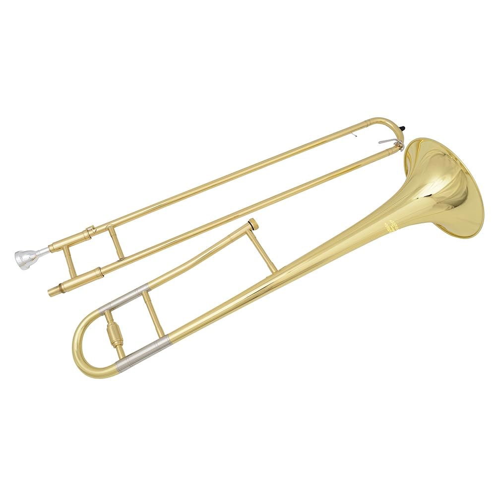 글로리 -2 B 플랫 브라스 트롬본, 케이스 및 12C 마우스피스, 골드 마감, 테너 트롬본 Trombone - 상세 이미지 3