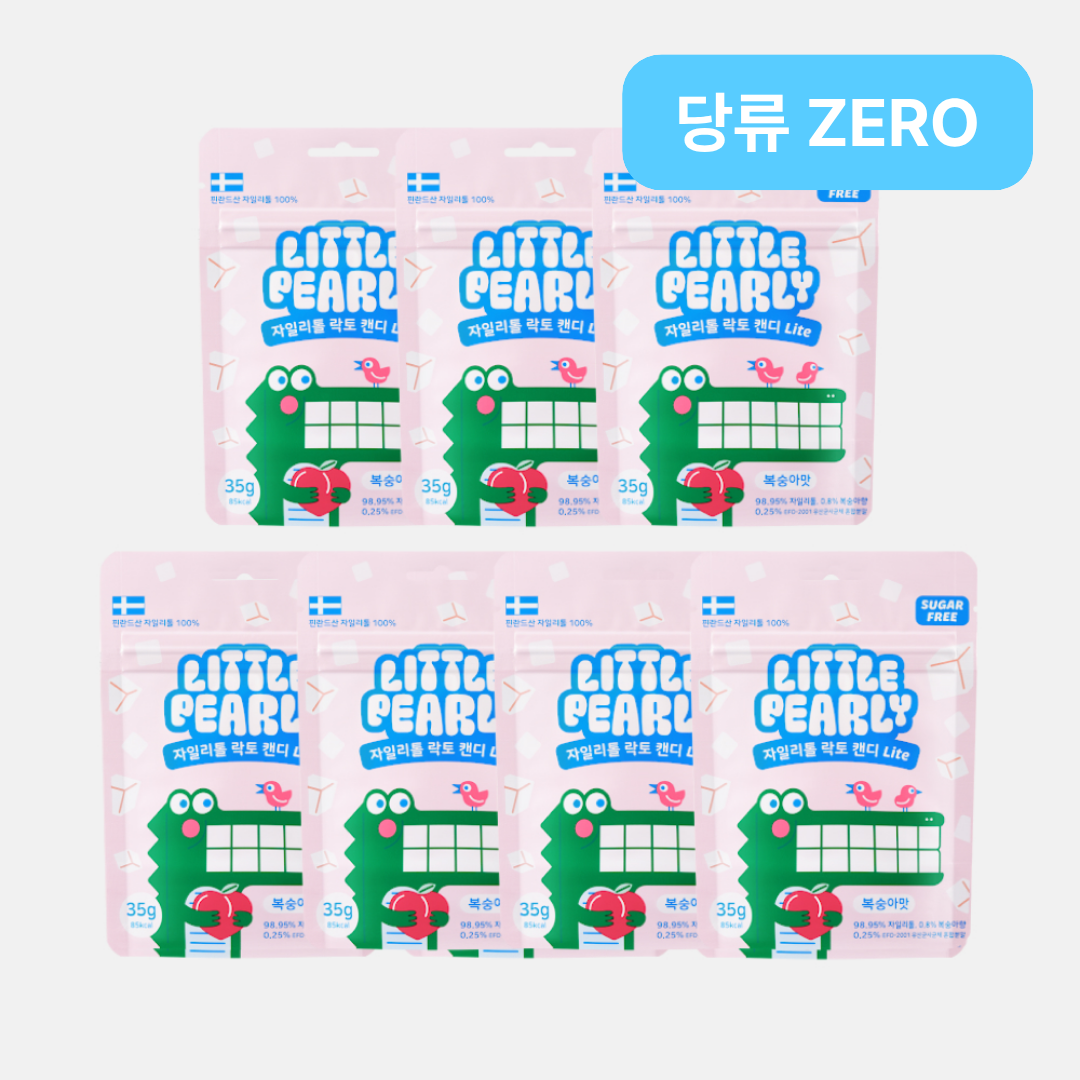 리틀펄리 유아 어린이 자일리톨 장유산균 무설탕 캔디 라이트 복숭아, 35g, 7개 - 상품 이미지