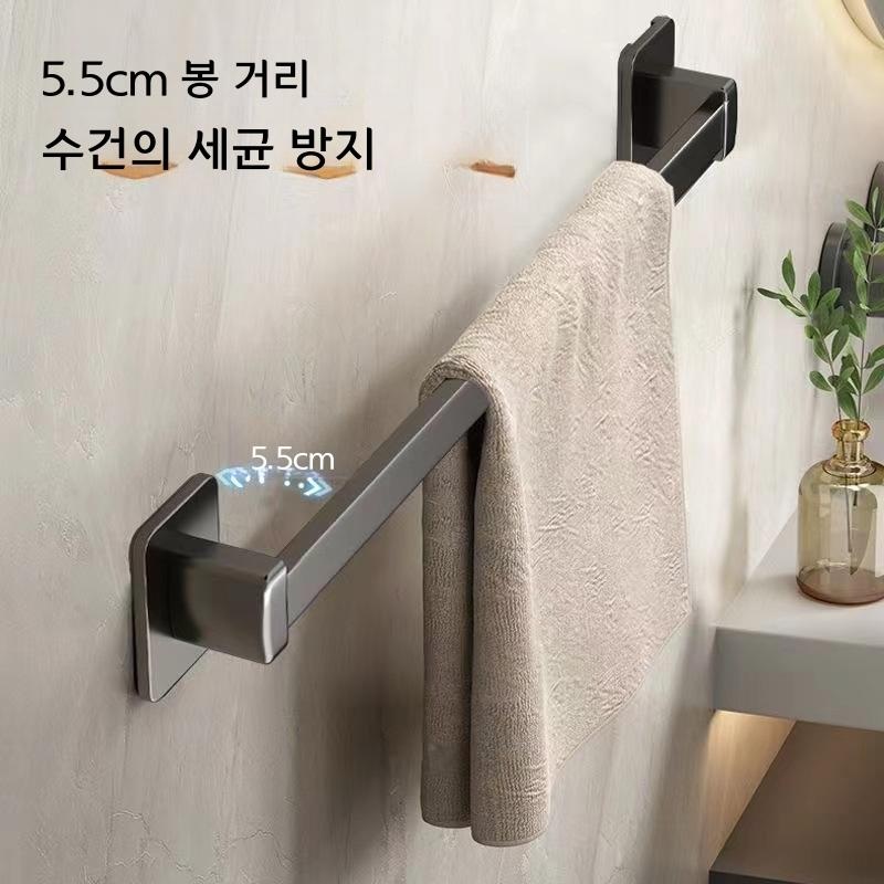 욕실 수건걸이 흡착식 설치 간편 수납 선반 30cm 검정색 - 상세 이미지 2